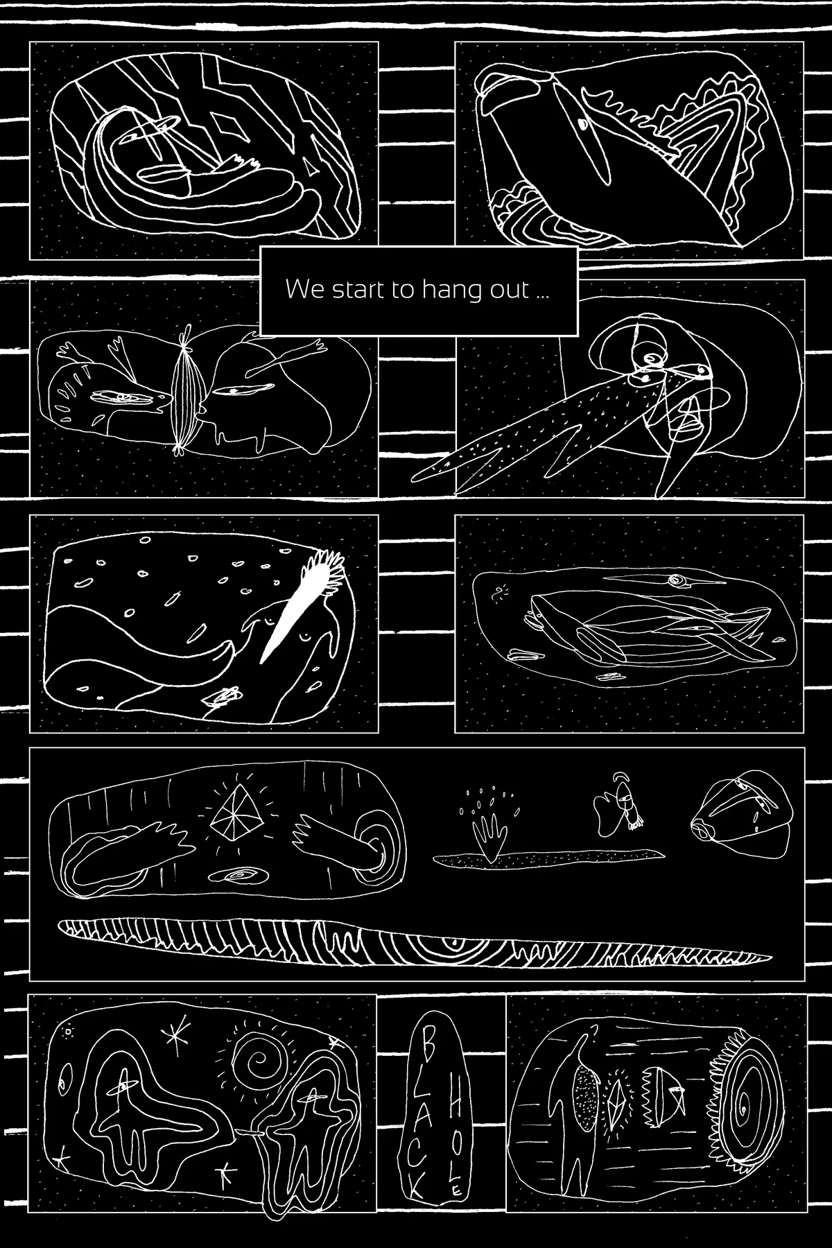 In My Dreams We Fight The Dragon Together — planche intérieure, zine de Frédéric Cordier